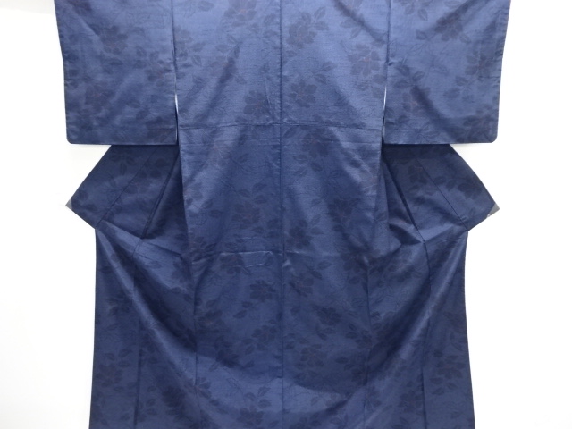 JAPANESE KIMONO / SILK / TOKAMACHI TSUMUGI / WOVE FLOWERS